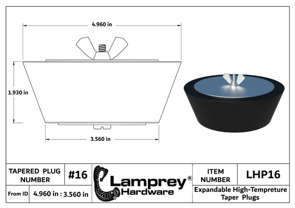 #16 Winter Expansion Rubber Plug Standard For 4 Inch Pipes - LHP16