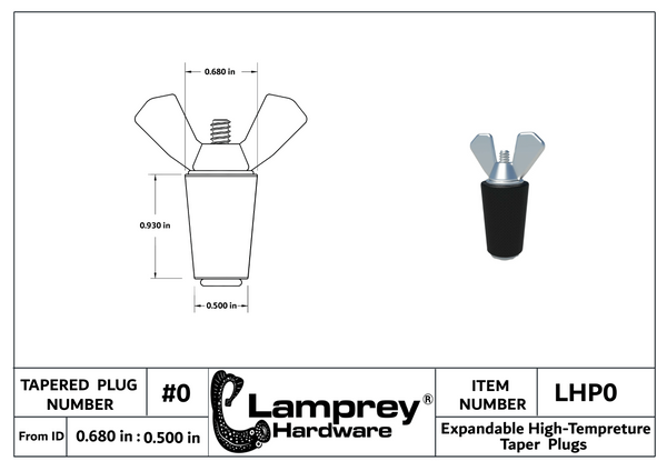 #0 Extended Life Winter Expansion Rubber Plug w/ All Stainless Steel Bolts For 1/2 Inch Pipes - LHXP0