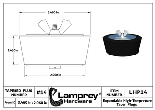 #14 Extended Life Winter Expansion Rubber Plug w/ All Stainless Steel Bolts For 3 Inch Pipes - LHXP14