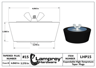 #15 Extended Life Winter Expansion Rubber Plug w/ All Stainless Steel Bolts For 4 Inch Pipes - LHXP15
