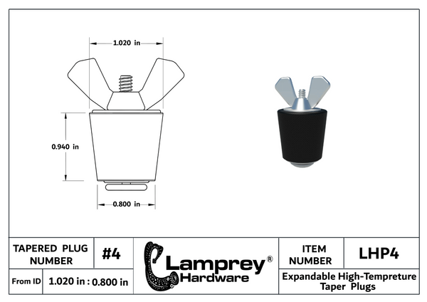 #4 Winter Expansion Rubber Plug Standard For 3/4 & 1 Inch Pipes - LHP4